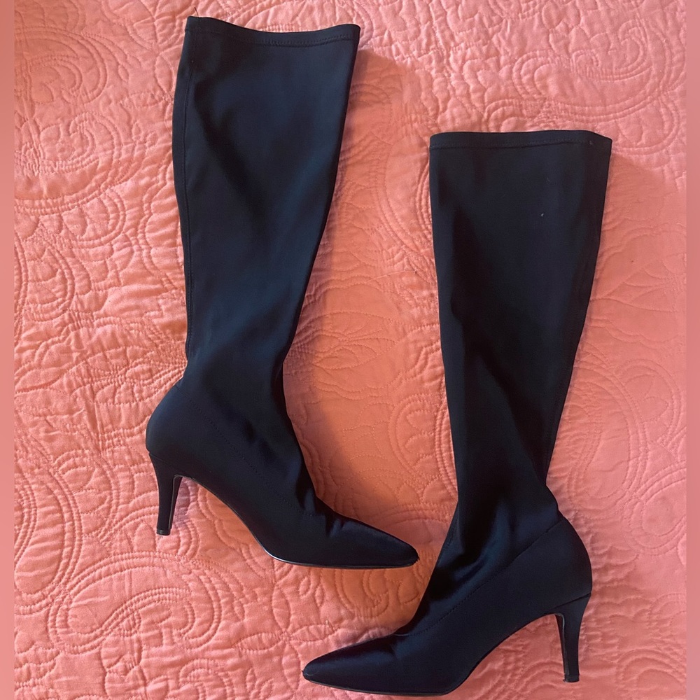 2 Lips Too Black Heeled Pull on Boots